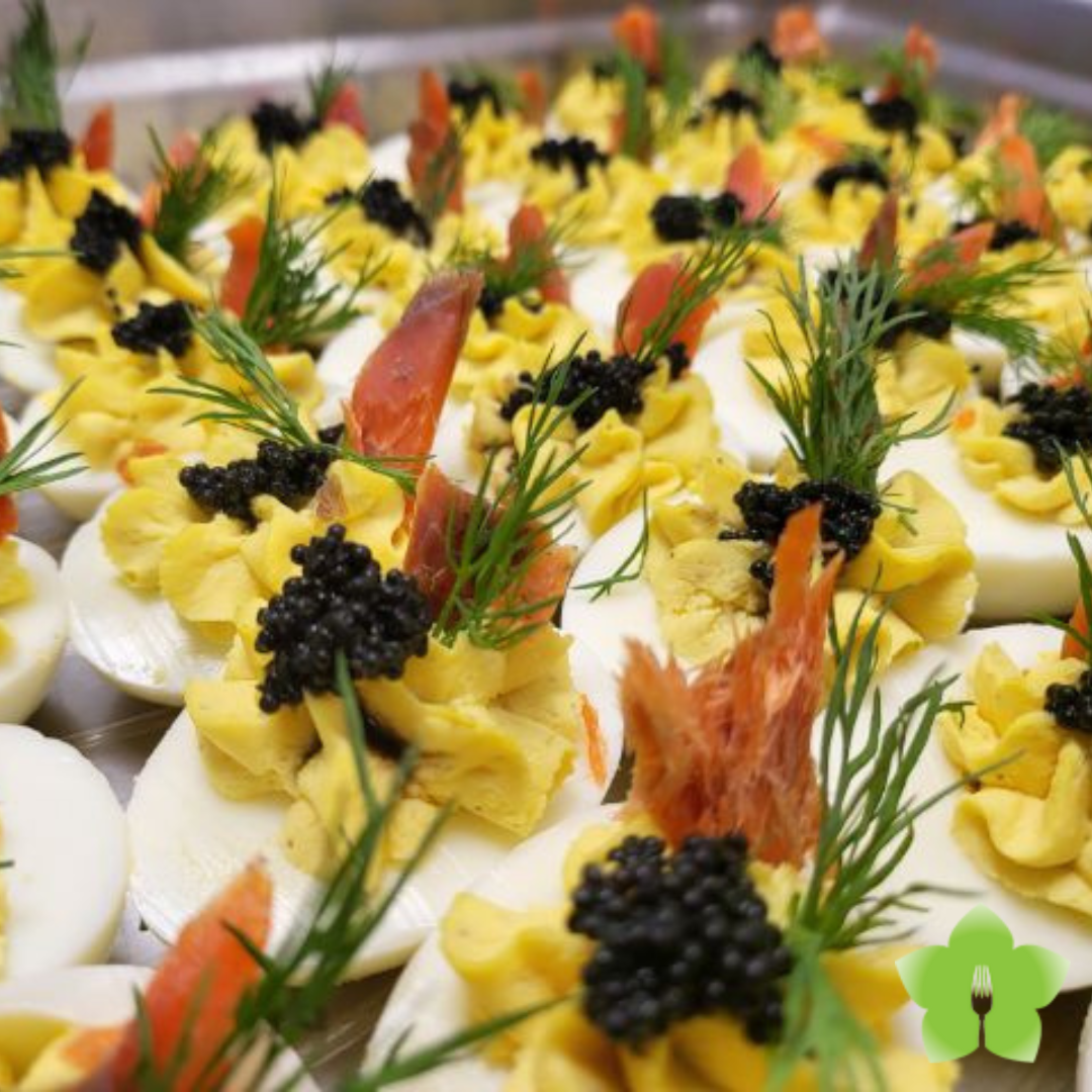 Image Lush Catering Deviled Eggs with Caviar and Dill