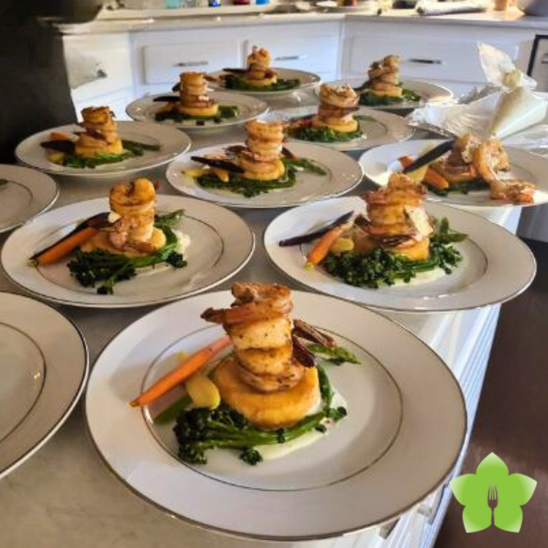 Image Lush Catering Grilled Shrimp on Polenta Cakes