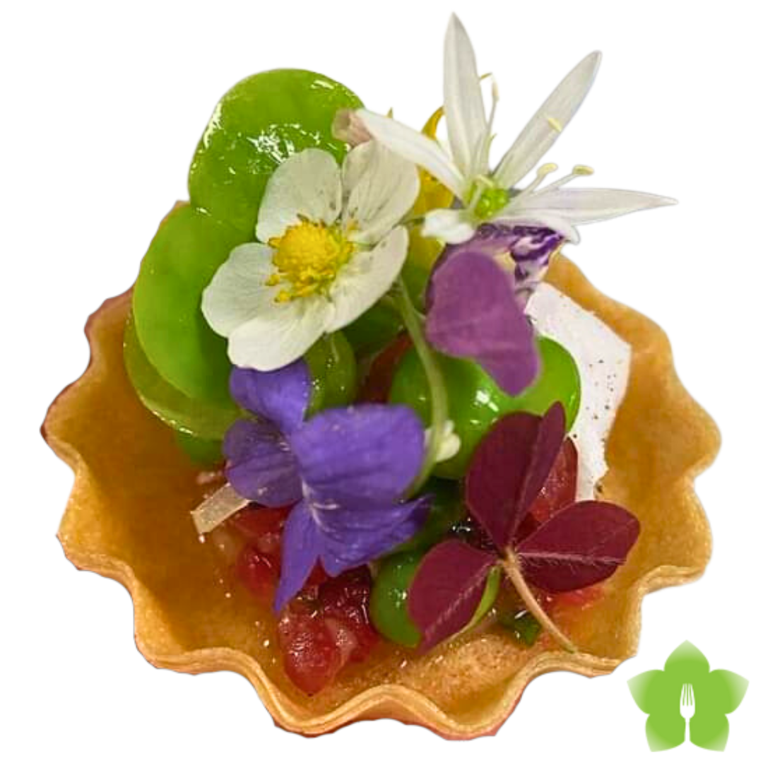 Image Lush Catering Individual Tart with Edible Flowers Transparent