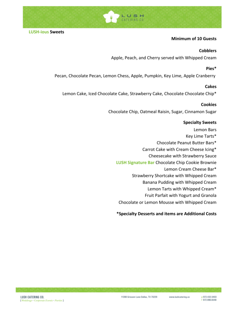Image Lush Catering Corporate Menu Fall 2023 Page 12 of 12